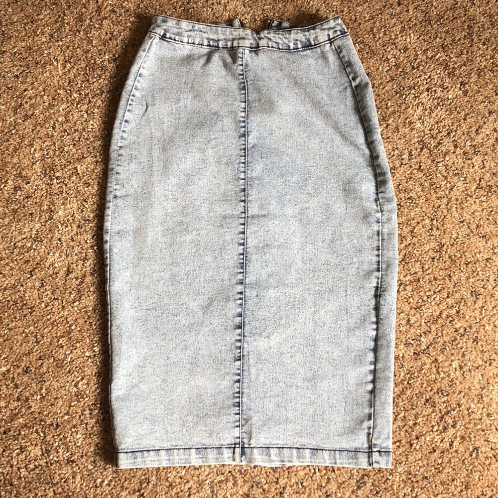 Jean high waisted midi skirt